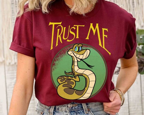 Funny Kaa Trust Me Snake Vintage 90s T-shirt, Disney The Jungle Book Movie 1967 Mowgli Baloo Tee