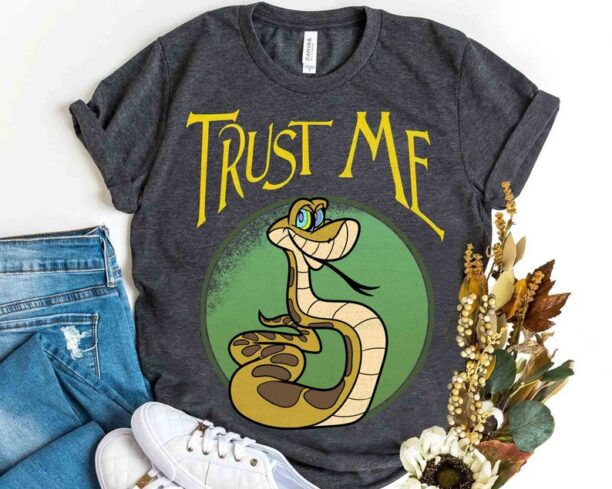 Funny Kaa Trust Me Snake Vintage 90s T-shirt, Disney The Jungle Book Movie 1967 Mowgli Baloo Tee