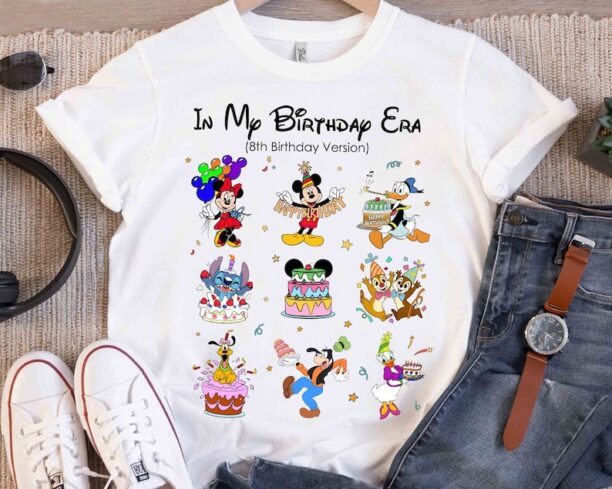 Personalized In My Birthday Era Shirt, Custom Disney Castle Mickey And Friends Tee, Birthday Boy Trip