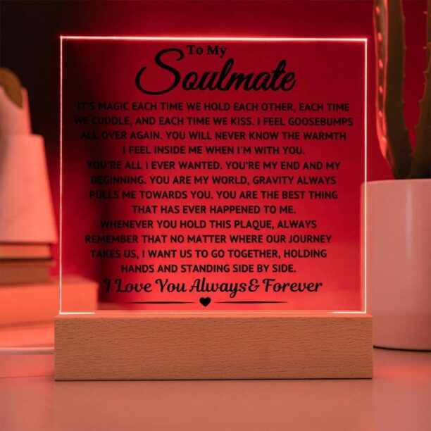 Special thoughtful Gift for Soulmate keepsake Acrylic Square Plaque, Anniversary Gift