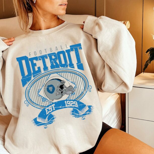 Vintage Detroit Football Sweatshirt, Retro Detroit Football Fan Gift, Detroit Li0ns T-shirt, Detroit Championship Hoodie