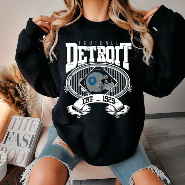 Vintage Detroit Football Sweatshirt, Retro Detroit Football Fan Gift, Detroit Li0ns T-shirt, Detroit Championship Hoodie