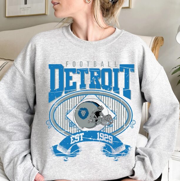 Vintage Detroit Football Sweatshirt, Retro Detroit Football Fan Gift, Detroit Li0ns T-shirt, Detroit Championship Hoodie