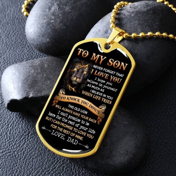 To My Son Dog Tag Necklace, Sentimental Gift for Son from Dad, Son Birthday Gift, Christmas gift for Son