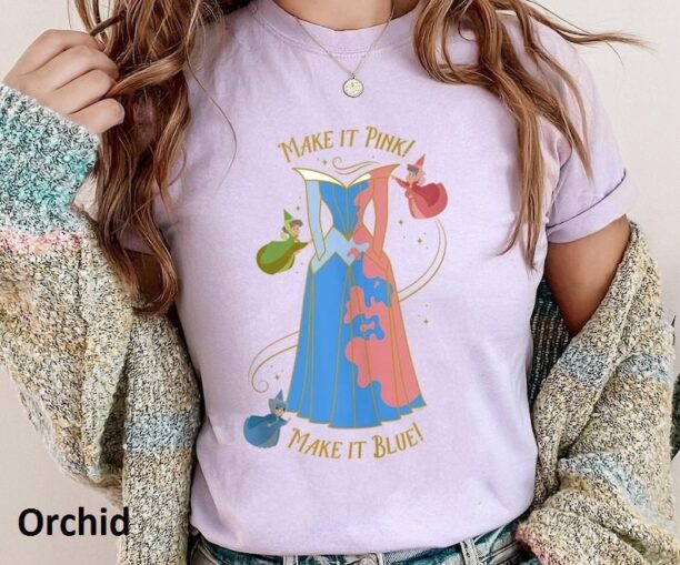 Sleeping Beauty Shirt, Kids Disney Shirt, Make it Pink & Make it Blue T-shirt, Flora, Fauna, Merryweather Tee