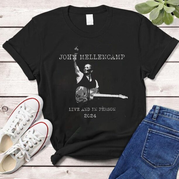 Live And In Person Tour 2024 Shirt, John Mellencamp 90s Vintage Tee, John Mellencamp Fan Gift Shirt