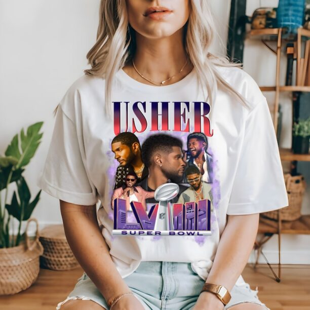 Usher Halftime Show | Superbowl Funny Slogan T-Shirt and Sweatshirt | Superbowl 2024 | Unisex