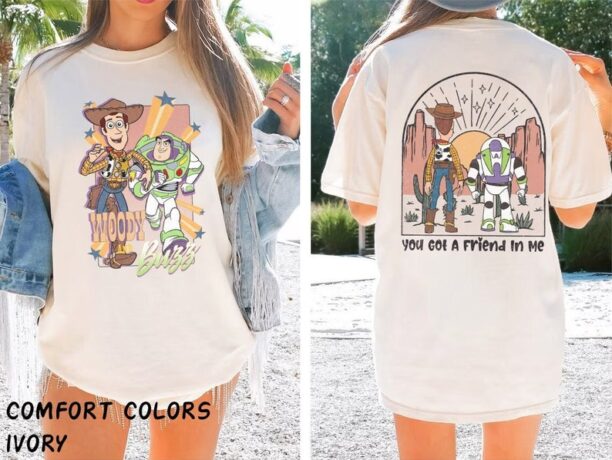 Retro Toy Story Comfort Colors Shirt, Disney Toy Story Shirt, Youve Got a Friend in Me Shirts, Buzz and Woody Shirt