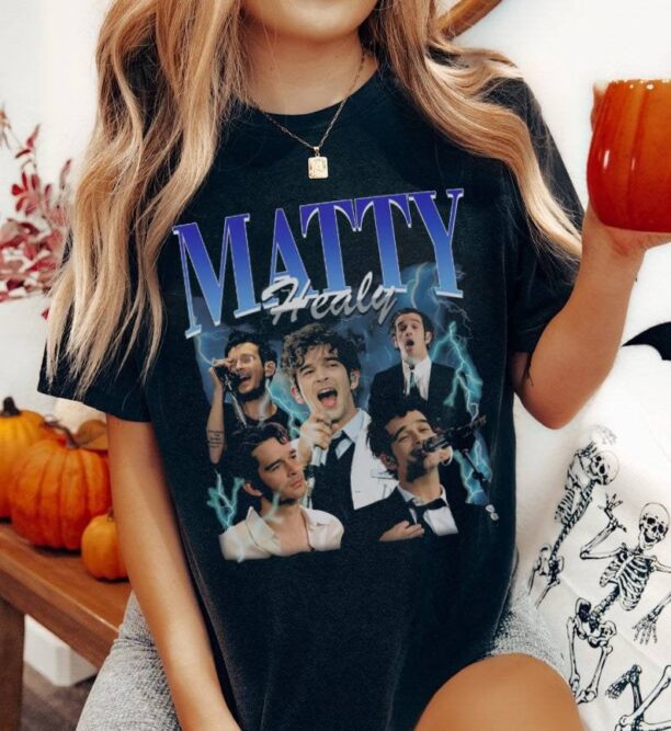 Vintage Matty Healy Graphic Tshirt, Pop Rock band Homage Graphic Sweatshirt, Bootleg Retro 90's Fans Hoodie