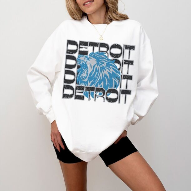 Vintage Detroit Football Sweatshirt/ Detroit Sweatshirt/ Lions Fan Gift/ Sundays Are Better In Detroit Football Shirt