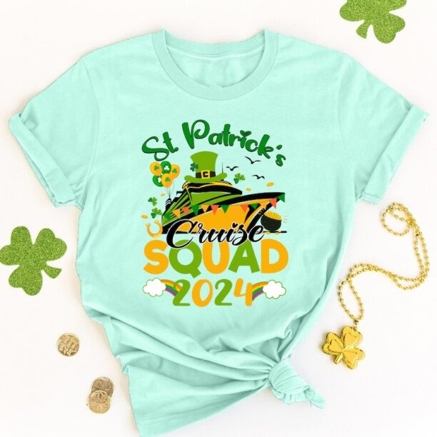 St Patrick's Day Cruise Squad 2024 Shirt, St Patricks Cruise Sweatshirt, Funny Family Matching Kid T-Shirt