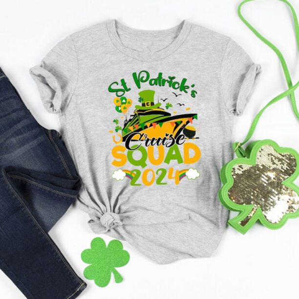 St Patrick's Day Cruise Squad 2024 Shirt, St Patricks Cruise Sweatshirt, Funny Family Matching Kid T-Shirt