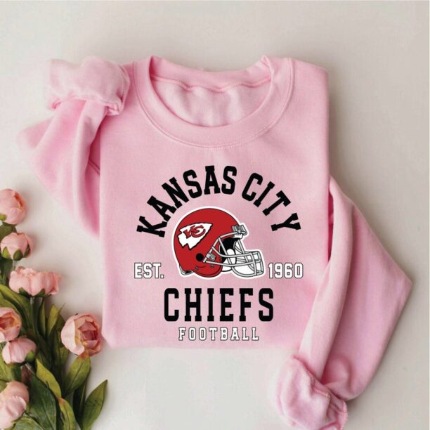 Kansas City Chiefs Est 1960 Football Crewneck Sweatshirt, KC Chiefs Gameday NFL Playoffs Shirts