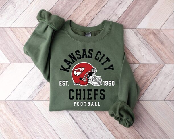 Kansas City Chiefs Est 1960 Football Crewneck Sweatshirt, KC Chiefs Gameday NFL Playoffs Shirts