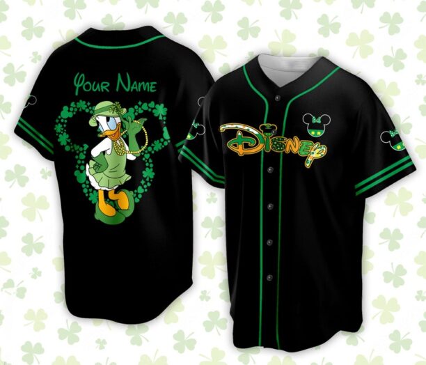 Custom Saint Patrick Day Disneyland Baseball Jersey Personalized Mickey St Patrick Family Vacation Trip Jersey Jersey