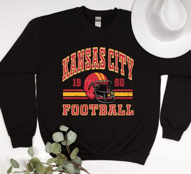 Kansas City Chief Retro Style Sweatshirt, Crewneck Vintage Chief fan gift, Football Crewneck Sweatshirt