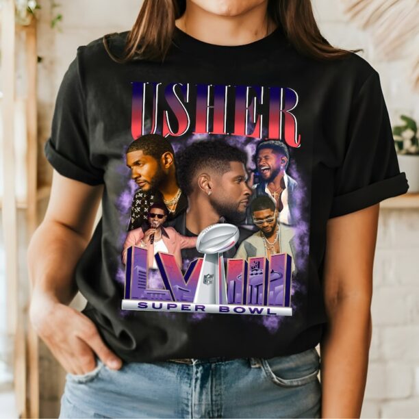 Usher Halftime Show | Superbowl Funny Slogan T-Shirt and Sweatshirt | Superbowl 2024 | Unisex