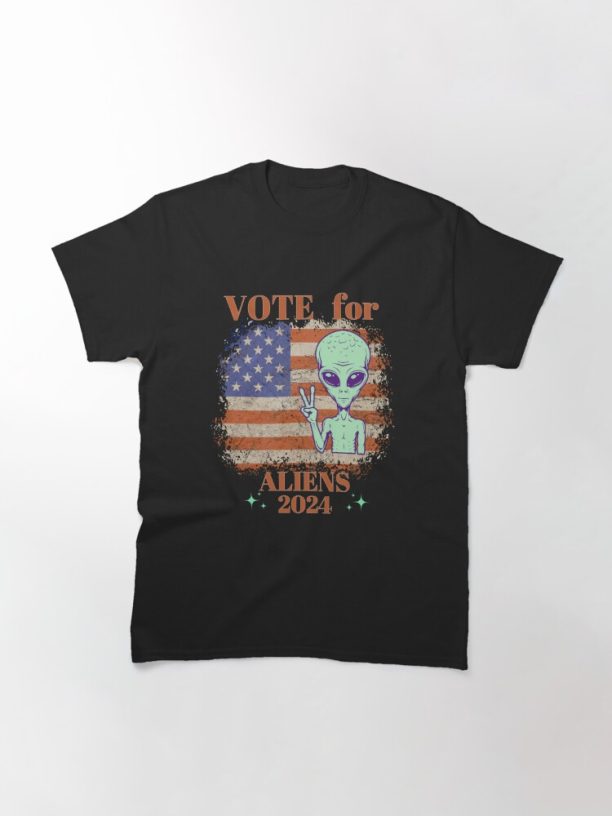 Aliens for President Election Vote USA Flag 2024 Classic T-Shirt