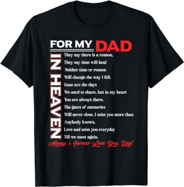 Dad My Angels T-Shirt - In memory of parents In Heaven