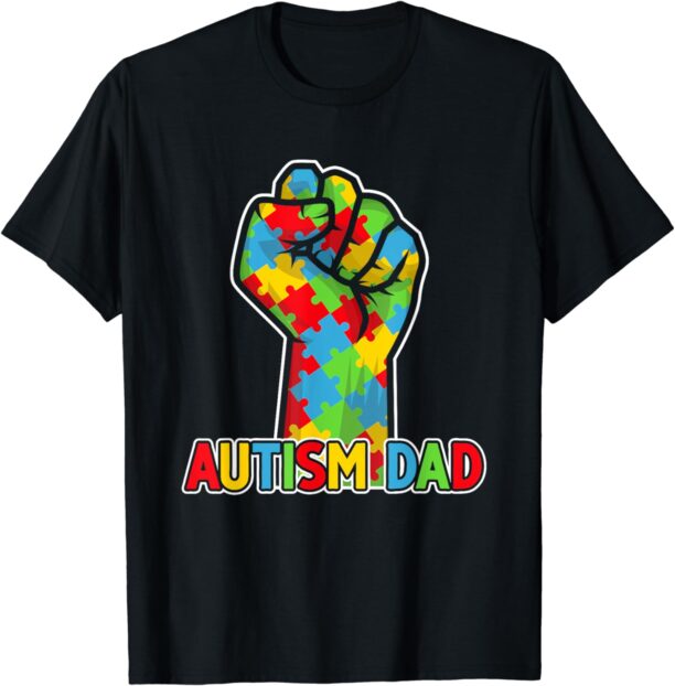 Autism Awareness Dad Father Acceptance Men Support Love T-Shirt