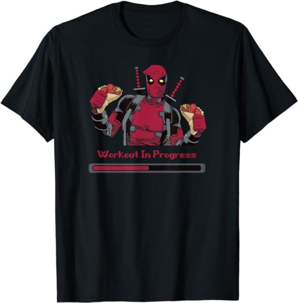 Marvel Deadpool Workout In Progress Tacos T-Shirt