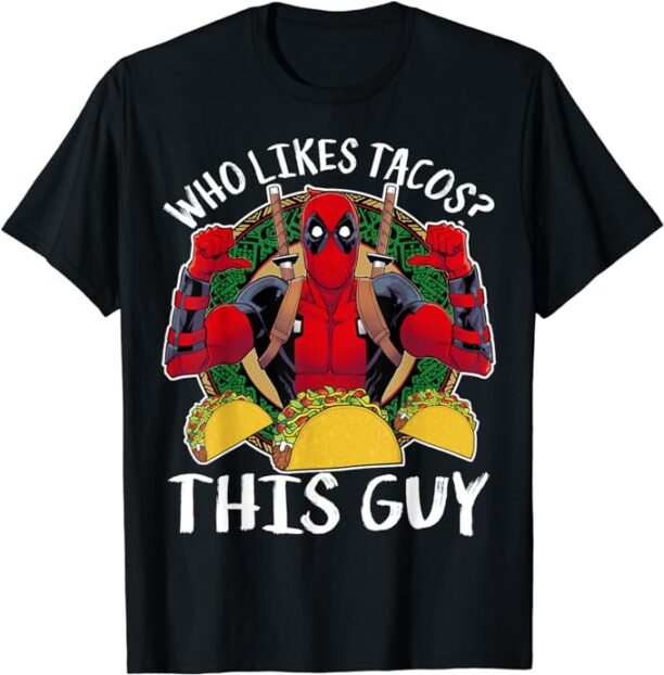 Marvel Deadpool Who Likes Tacos This Guy Thumbs T-Shirt T-Shirt
