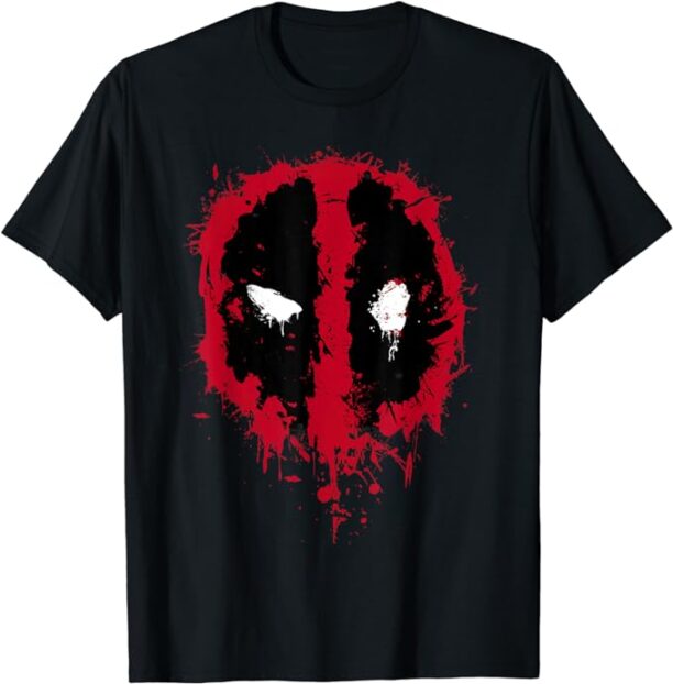 Marvel Deadpool Paint Splatter Logo T-Shirt