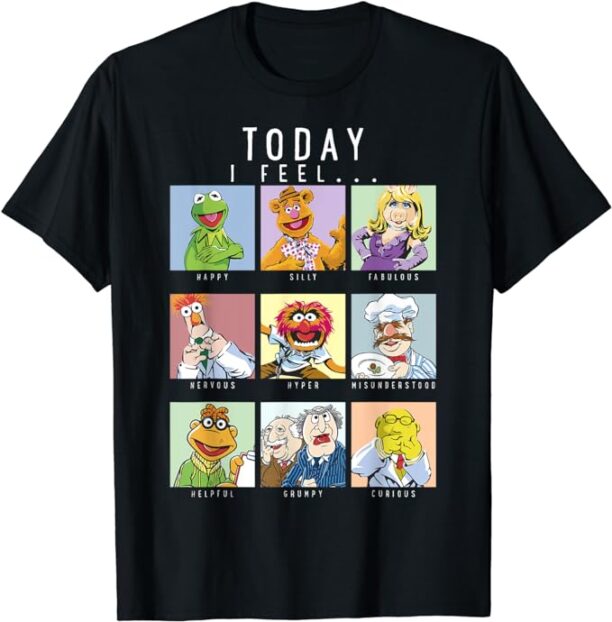 Disney The Muppets Today I Feel Box Up Character Portraits T-Shirt