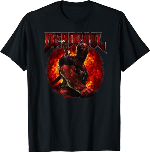 Marvel Deadpool Epic Heavy Metal Explosive Rock T-Shirt T-Shirt