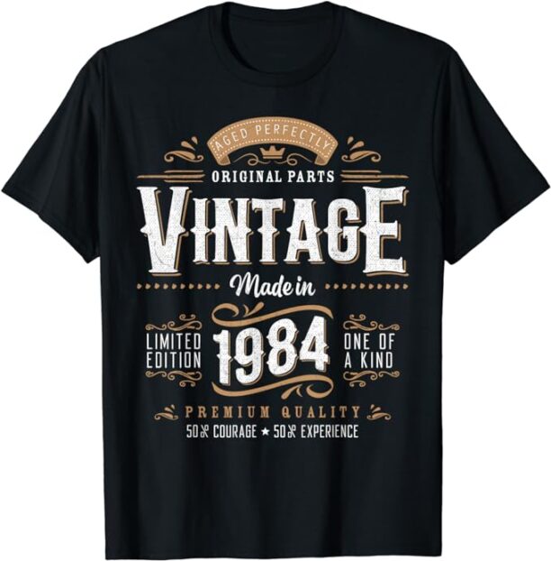 Vintage 1984 40th Birthday Gifts 40 Year Old For Men Women T-Shirt