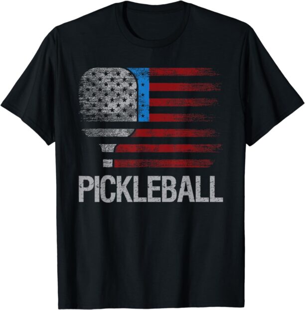 US Flag Pickleball Player Paddleball Lover T-Shirt