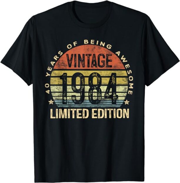 40 Year Old Gifts Vintage 1984 Limited Edition 40th Birthday T-Shirt