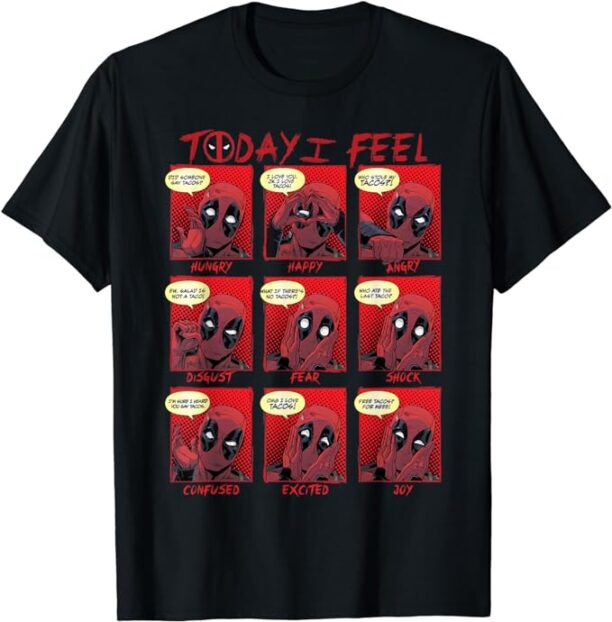 Marvel Deadpool Today I Feel Panels T-Shirt