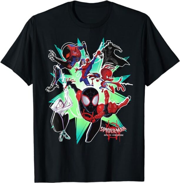 Marvel Spider-Man Spiderverse Action Group Graphic T-Shirt T-Shirt