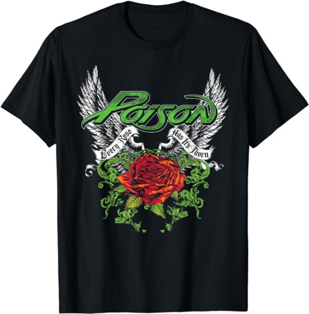 Thorns & Wings Black T-Shirt - Classic Fit, Crew Neck, Short Sleeve, Adult, Casual