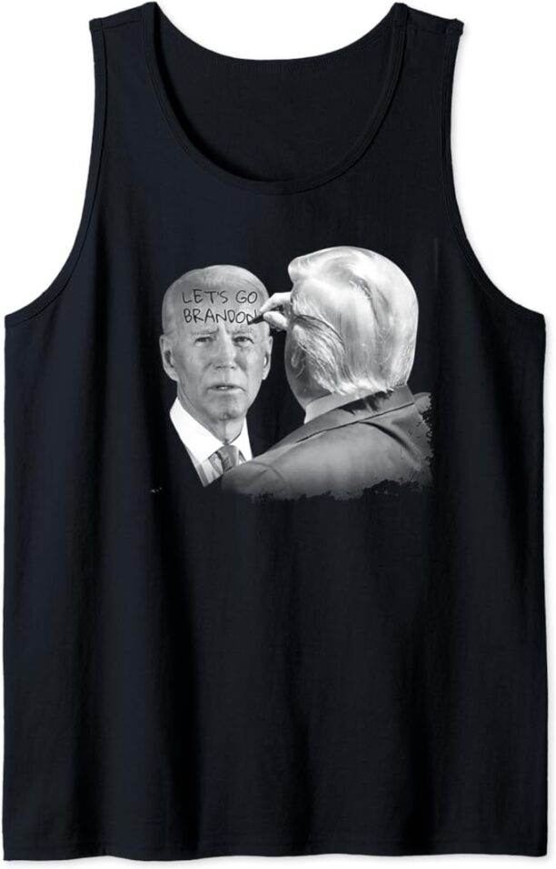 Let's Go Brandon Trump Writes On Biden's Forehead Tank Top