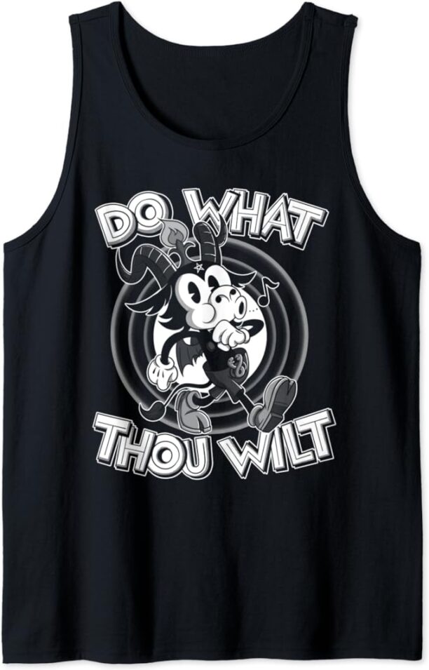 666 Do What Thou Wilt Satanic Baphomet 30s Cartoon Occult Tank Top