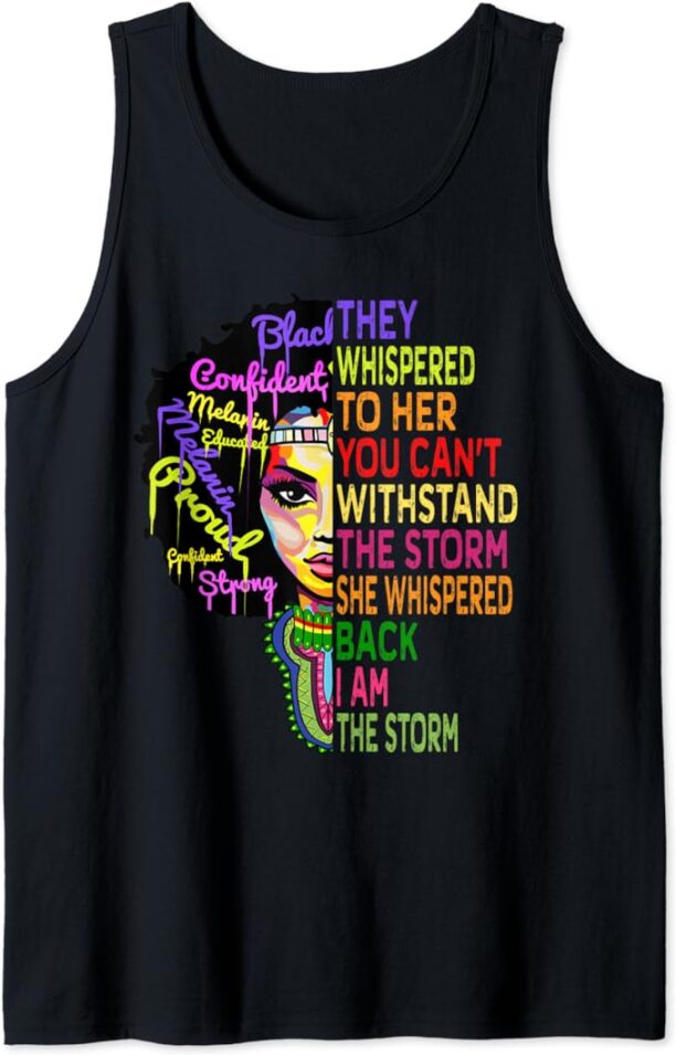 Black History T Shirts for Women - I Am The Storm Juneteenth Tank Top