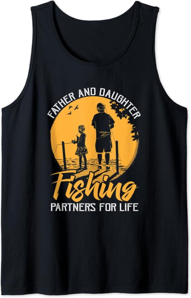 father daughter fishing partners quote vintage Tank Top