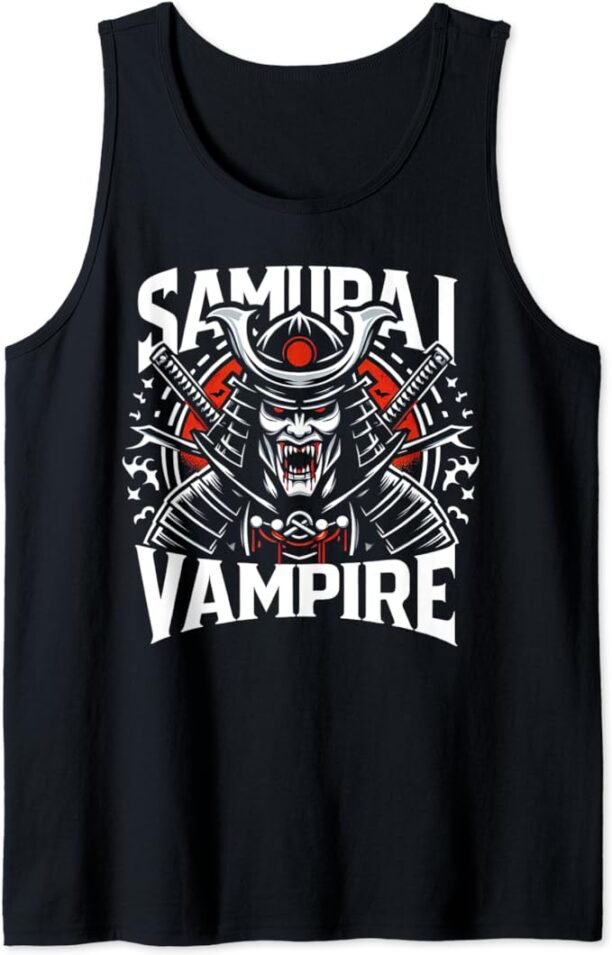 Samurai Vampire Fun Vintage Supernatural Vampire Graphic Tank Top