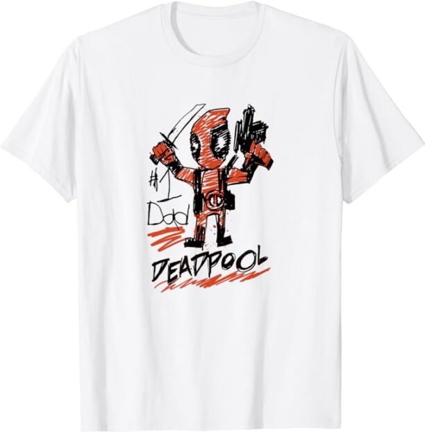 Marvel Deadpool #1 Dad Deadpool Sketch T-Shirt