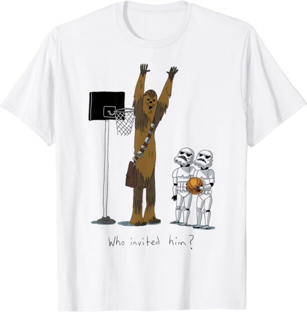 Star Wars Chewbacca Basketball Who Invited Him Disney+ T-Shirt