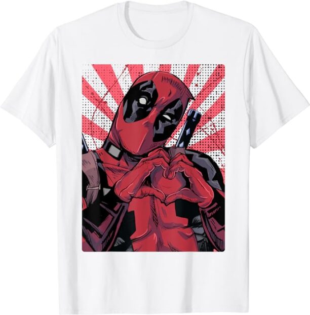 Marvel Deadpool Closed Hand Heart Graphic T-Shirt T-Shirt