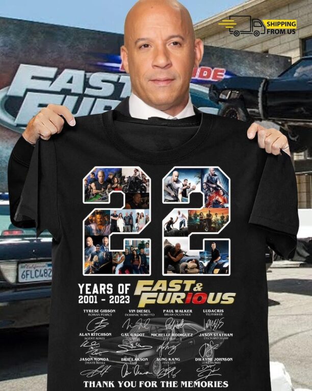 Fast And Furious Shirt, 22 Years Of The Fast X Movie Shirt, Vin Diesel Shirt, Thank You For The Memories, Dom Toretto