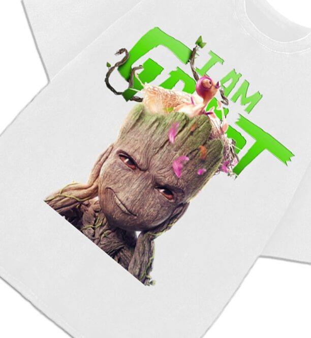 I Am Groot Funny Cute Graphic Design White Unisex T-Shirt