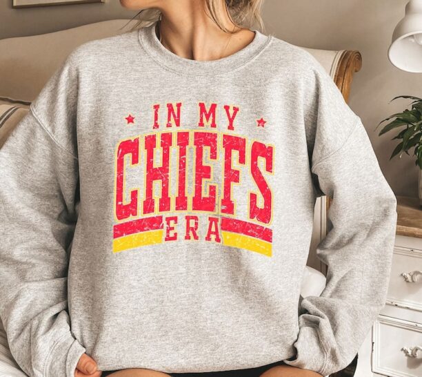 Vintage In My KC Chief Era Sweatshirt, Vintage Travis Kelce T-Shirt, America Football Sweatshirt, Football Fan Gift