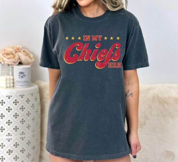 Vintage In My KC Chief Era Shirt, Vintage Travis Kelce T-Shirt, Kansas City Football Sweater, Womens Chiefs Sweatshirt