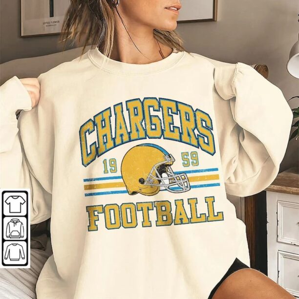 Chargers Football Shirt, Shirt Retro Style 90s Vintage Unisex shirt, Graphic Tee Gift For Football Fan Sport