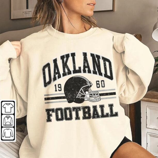 Oakland Football Shirt, Shirt Retro Style 90s Vintage Unisex shirt, Graphic Tee Gift For Football Fan Sport