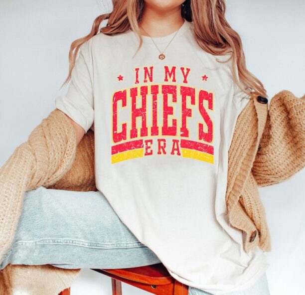 Vintage In My KC Chief Era Sweatshirt, Vintage Travis Kelce T-Shirt, America Football Sweatshirt, Football Fan Gift